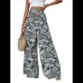thumbnail image 1 of Pantalones Palazzo Elásticos de Pierna para Mujer, Informales, Cómodos y de Cintura Media. Color 5 L, 1 of 5