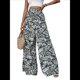 thumbnail image 1 of Pantalones Palazzo Elásticos de Pierna para Mujer, Informales, Cómodos y de Cintura Media. Color 5 S, 1 of 5
