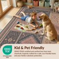 thumbnail image 4 of Design&I 8'x10' Washable Area Rug Distressed Scroll Border Ornate Bordered Symmetry Vintage Boho Panel Playful for King Size Bedroom, Under Bed, Sleek Flatweave Pet Friendly, 4 of 7