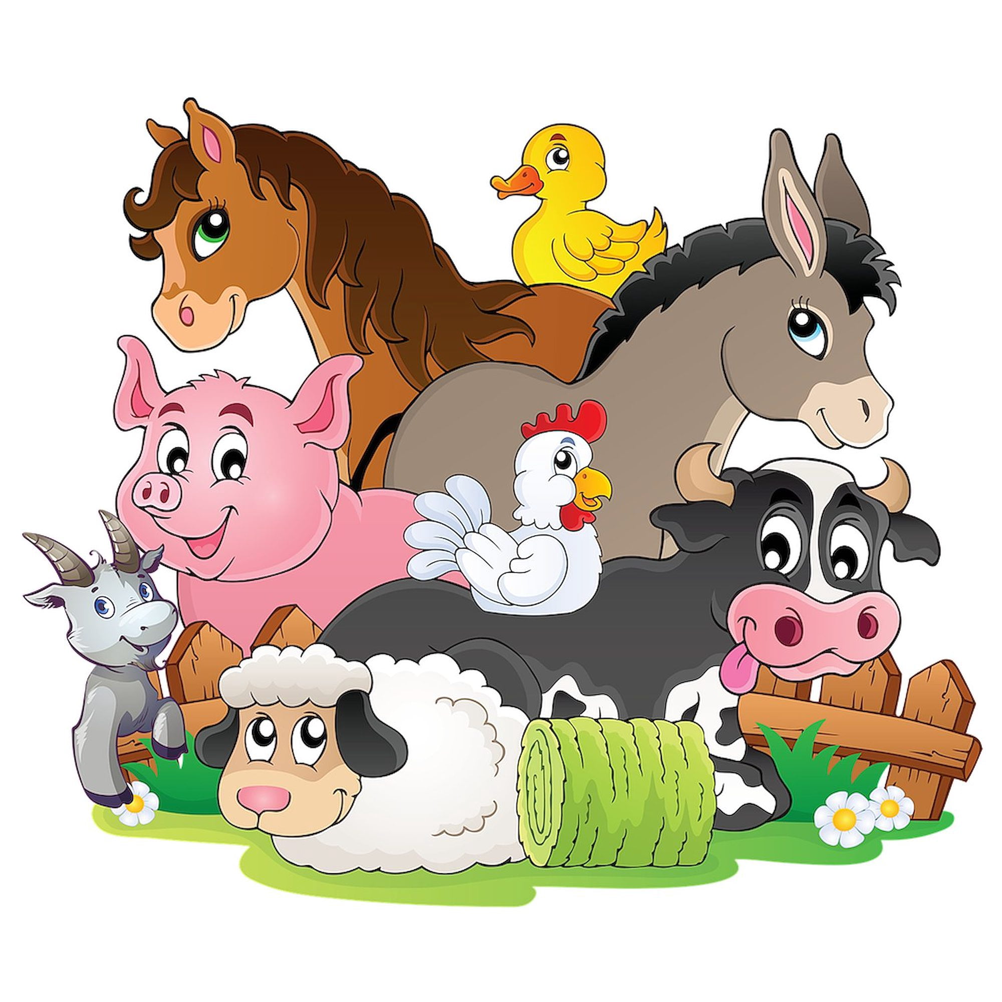 CafePress - Cartoon Farm Animals - Large Beach Towel, Soft 30"x60" Towel with Unique Design