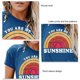thumbnail image 5 of Camiseta de manga corta con cuello redondo para mujer, camisetas informales de moda con estampado de letras, camisetas de manga corta para mujer, azul S, 5 of 5
