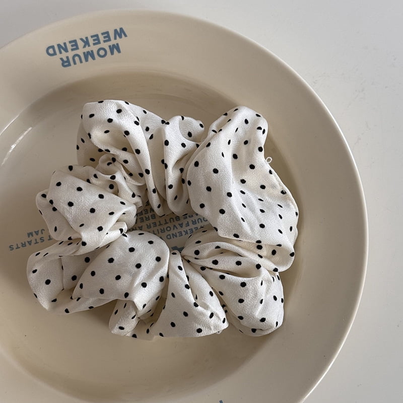 French Gentle Elegant Dot Scrunchies Women Girls Kid Elastic Hair Rubber Bands Accessories Tie Hair Ring Rope Headdress Headwear