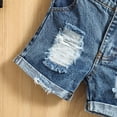 thumbnail image 6 of Toddler Baby Boys Summer Outfit Sleeveless Vest Letter Print Tank Tops +Ripped Denim Shorts Jeans Set Infant Cute Clothes, 6 of 7