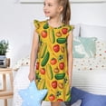 thumbnail image 4 of Balery Colorful Vegetables Camisón de princesa para niñas, pijama de algodón con mangas abullonadas, suave y bonito.-Medium, 4 of 6