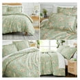 thumbnail image 6 of Drevy Jacobean Willow Collection Oversized Duvet Cover Queen Bedding Set, Floral Duvet Cover 3-Piece with Two Matching Shams (98 in Wide x 98 in Long), Green, Full/Queen, 6 of 8