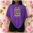 thumbnail image 3 of Playera Blusa De Gracias Por Ser Mi Apoyo Mama Ropa Para Mujer Con Mensaje Color Morado Talla Chica Marca Emil SaEs, 3 of 4