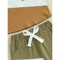 thumbnail image 6 of Bagilaanoe 2pcs Toddler Baby Boy Shorts Set Short Sleeve Contrast Color T Shirt Tops + Shorts 6M 12M 18M 24M 3T 4T Kids Casual Summer Clothes, 6 of 8