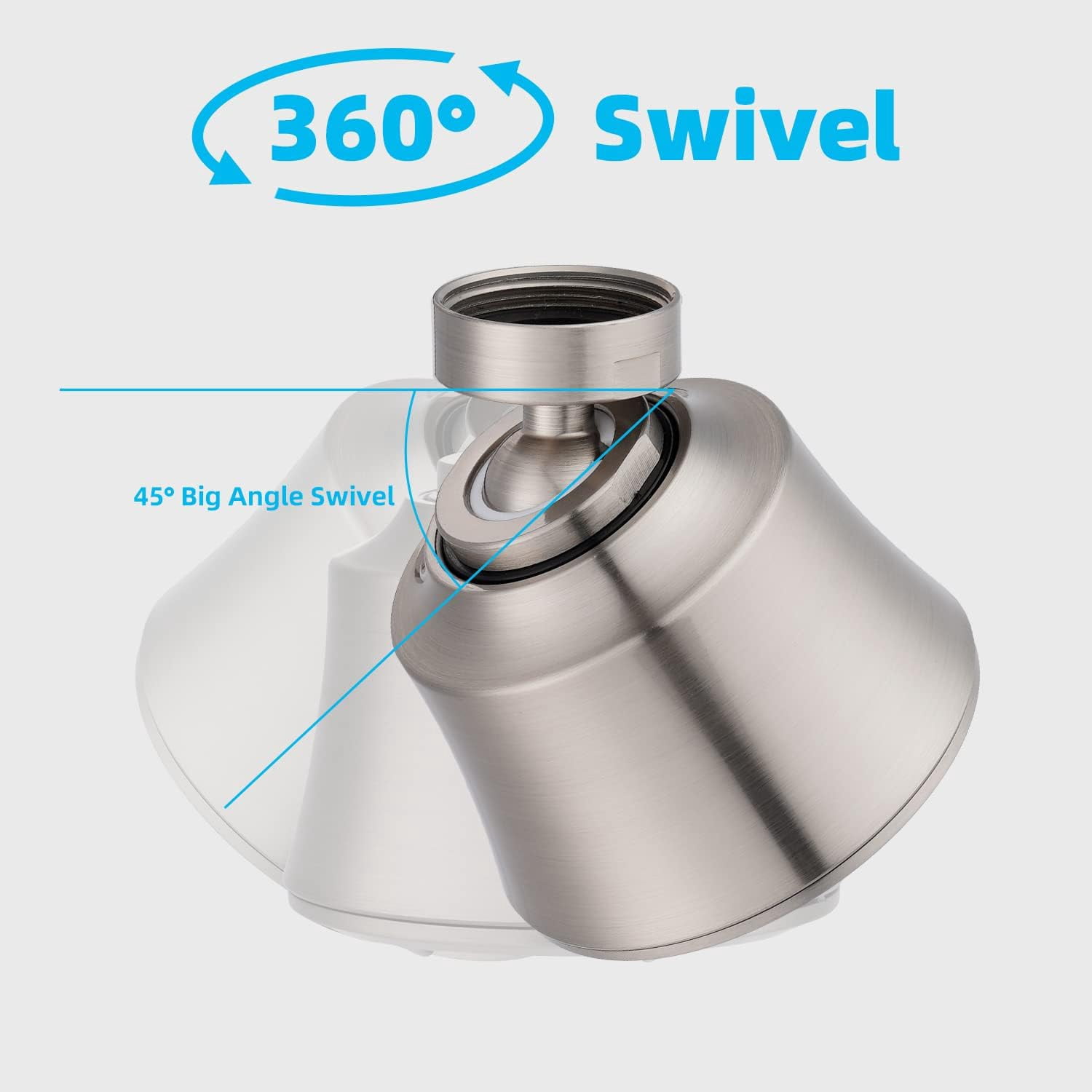 Kitchen Sink Faucet Head, Swivel 360 Degree Faucet Sprayer Head with 4 Spray Modes, Big Angle Faucet Aerator Adapter Fits Female 55/64“ Male 15/16" for Bathroom/Kitchen/Rvs, Brushed Nickel