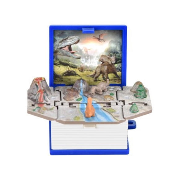 3D Dinosaurs Folding Book Keychain Children Novelty Dinosaur World Pendant Keychain Mini Fold Bomb Explosion Book Gift