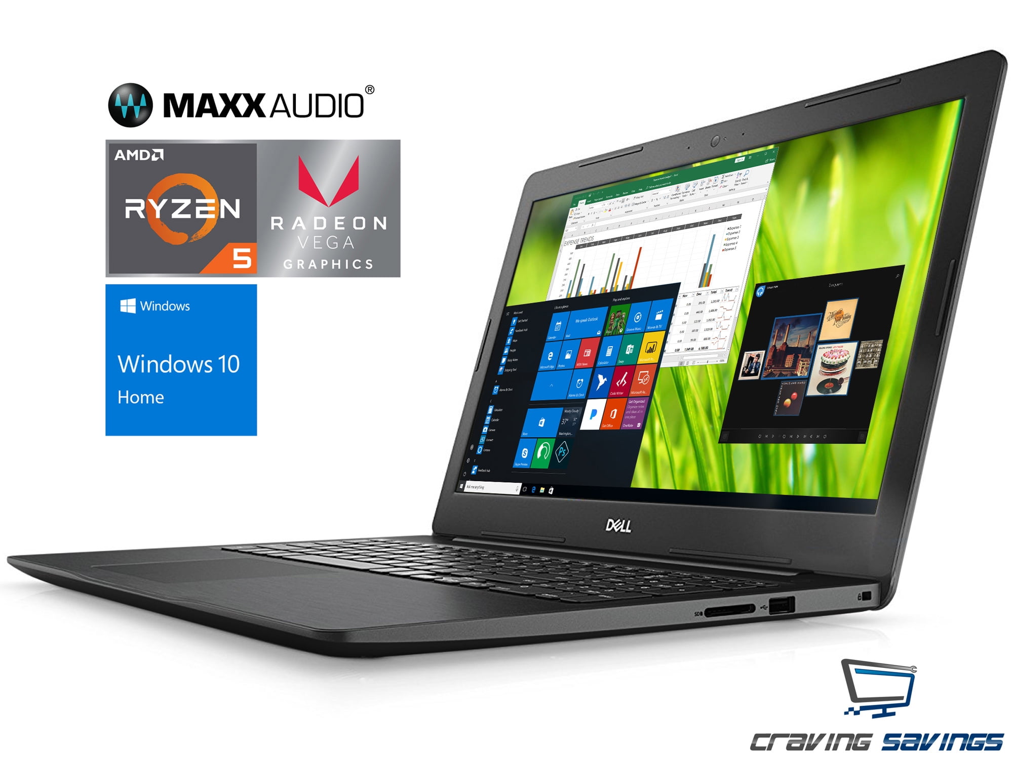 Dell Inspiron 5000 Series 15.6" FHD Notebook, AMD QuadCore Ryzen 5