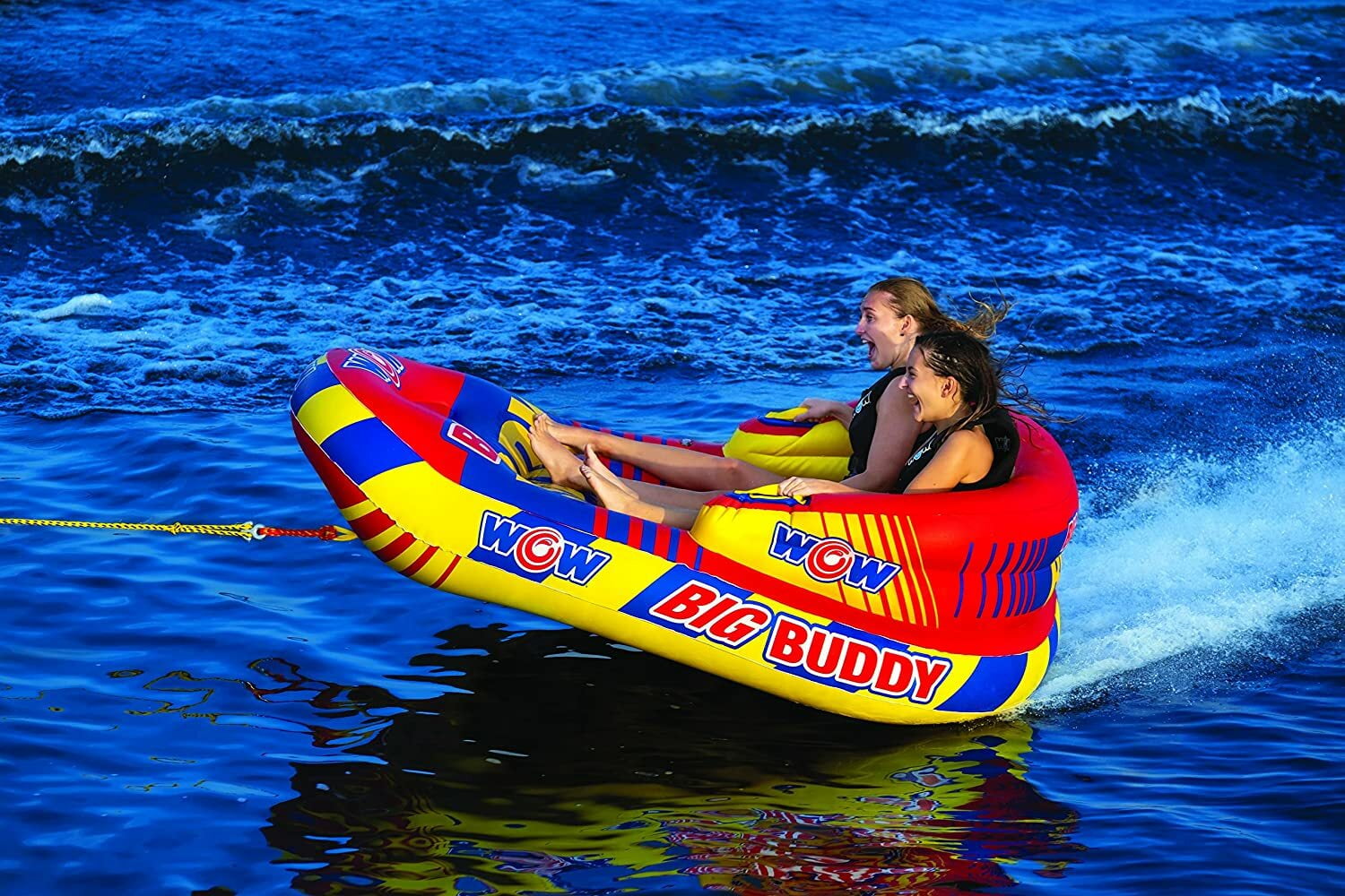 WOW Sports Inflatable Americana Towable Tube for 1-3 Riders, Lake
