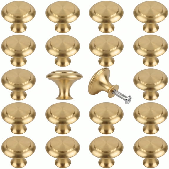 20 Pack Kitchen Cabinet Door Knobs, Pulls, and Drawer Handles with Screws, Suitable for Kitchen and Bathroom Drawers Gold