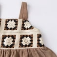 thumbnail image 4 of TOWED22 Toddler Girl Summer Outfits Eyelet Embroidery Cami Tops + Plaid Print Wide Leg Pants 2 Pcs Infant Girl Clothes Set(Brown,2-3 Y), 4 of 8