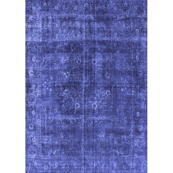 Ahgly Company Indoor Rectangle Oriental Blue Industrial Area Rugs, 5' x 7'