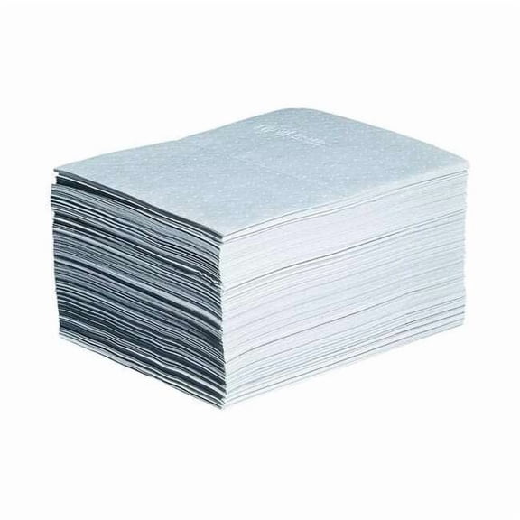 Pig Sorbent Pad, 22 gal, 15 in x 20 in, Oil, White, 200 PK MAT215