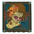 thumbnail image 3 of Ambesonne Colorful Shower Curtain, Girl Roses Hearts, 69"Wx84"L, Petrol Blue Caramel, 3 of 5