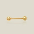 thumbnail image 2 of Anygolds 14K Real Solid Gold Industrial Barbell Nipple Ring Piercing Jewelry, 2 of 6