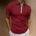 thumbnail image 2 of Birdeem Blouse Décontractée pour Hommes à Manches Courtes avec Fermeture Éclair et Col Rabattu, 2 of 6