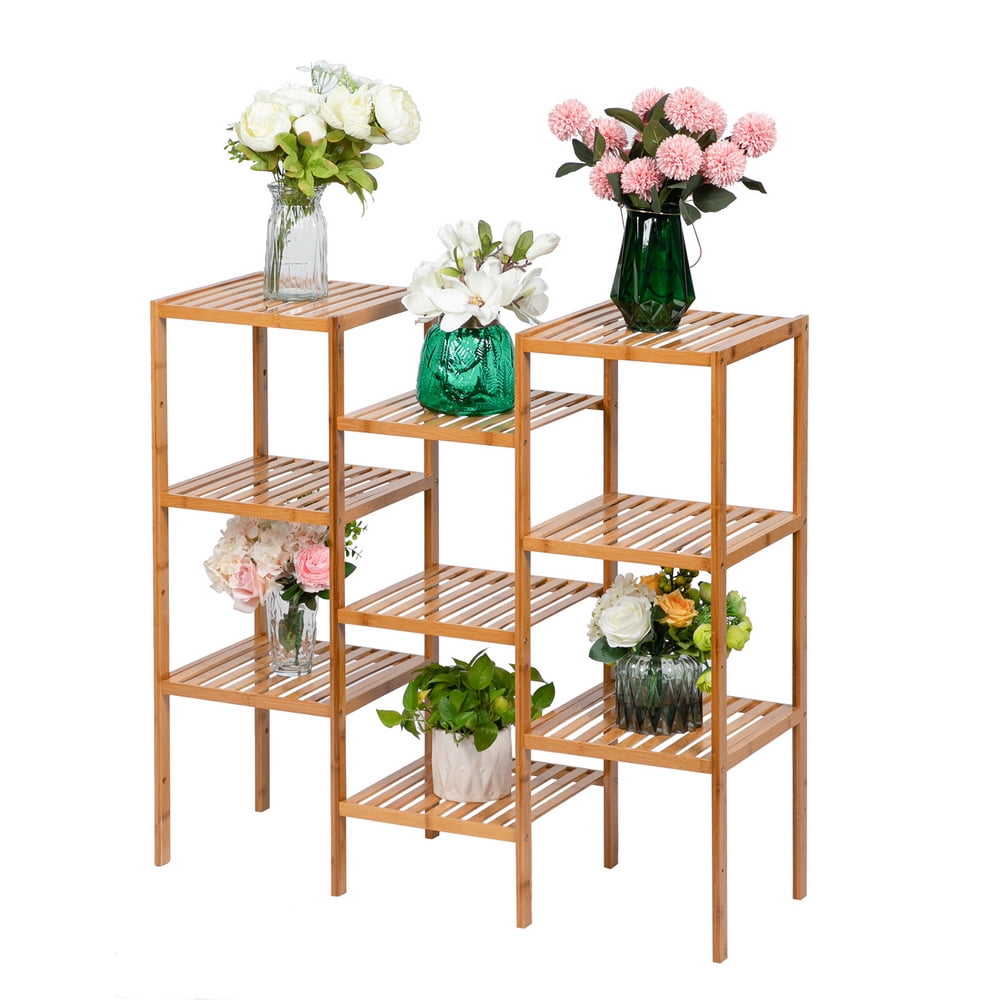 Private Jungle Bamboo High-grade Plant Stand Shelf Flower Pots Holder Display Rack Utility Shelf Bathroom Rack 9-Tier Storage Rack,Natural Private Jungle Bamboo High-grade Plant Stand Shelf Flower Pots Holder Display Rack Utility Shelf Bathroom Rack 9-Tier Storage Rack,Natural