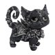 thumbnail image 5 of Escultura de gato gótica coleccionable, decoración de resina, figura de gato pintada a mano, gatito negro, ojos de oliva, escultura moderna de gato, a, 5 of 9
