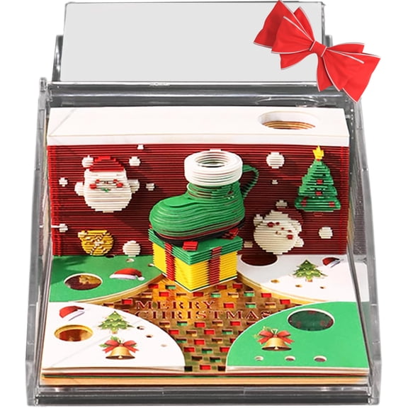 Timepiece Calendar - 310g Notepad Planner Organizer, 3D Christmas Desk Calendar With Cover For Schedule Daily Planning Chore Tracking Schedule Management Time Management Office Classroom Kitchen