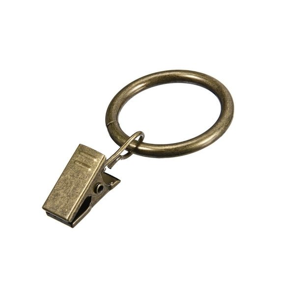 Uxcell 1" Inner Dia 3.5mm Thickness Curtain Clip Ring Metal Bronze 16 Pack