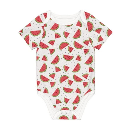 

Matuu Hand Drawn Watermelon for Baby Short-Sleeve Bodysuit Soft Cotton Comfortable and Breathable Perfect for Newborns and Infants