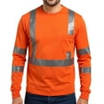 thumbnail image 2 of Men's Reflective Strip Long Sleeve Work T-Shirt Construction Workwear for Spring Fall Safety Wear,Saffron,XL, 2 of 5