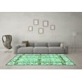 thumbnail image 3 of Ahgly Company Indoor Rectangle Abstract Turquoise Blue Modern Area Rugs, 3' x 5', 3 of 4