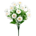 thumbnail image 4 of All Weather UV Resistant Artificial Flowers with Green Foliage, Realistic Faux Plastic Floral Bouquet, Indoor Outdoor Decor for Garden Porch Wedding Home Vase Arrangements(White), 4 of 8