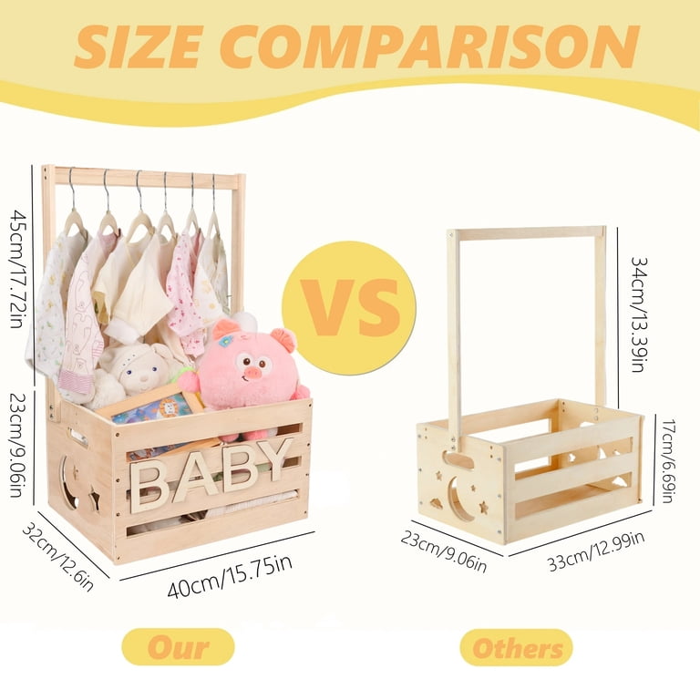 LifeIdeas Wooden Baby Shower Crate with Handle photo 7