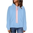 thumbnail image 6 of Amtdh Womens Clothes Long Sleeve Jackets for Women Zip up Hoodies Coats for Girls Casual Mid-Length Womens Clothes Oversized Sweatshirts for Women Blue M, 6 of 9