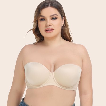 

Women s Full Figure Strapless Bra Multiway Coverage Underwire Plus Size Bras