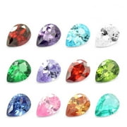 12pcs Drop-shaped Jewel Gems for Arts Crafts Themed Party Decoration Accessories Children Activities (Assorted Color)