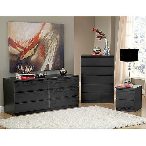 Laguna 5 Drawer Dresser Chest Black Wood Grain Bedroom Furniture Bedroom Furniture Home Kitchen