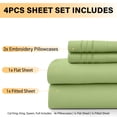 thumbnail image 4 of Lux Decor Collection Twin XL Size 4 Piece Sheets Set - Microfiber Deep Pocket Bed Sheets & Pillowcases - Green, 4 of 11