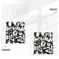 thumbnail image 3 of DouZhe Reusable Grocery Bags, Letters Drops and Splashes Lightweight Polyester Canvas Cloth Tote Bag for Travle Gym Shopping School, 15" x 16", 3 of 7