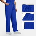 thumbnail image 3 of QATAINLAV Lightning Sales Today! Women's 2 Piece Scrub Sets Casual Short Sleeve Scrubs Tops and Drawstring High Waisted Pants Nursing Uniform Work Outfits Dark Blue L, 3 of 8