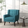 thumbnail image 5 of Daisy Cotton/ Linen Look Fabric Modern Accent Chair Armchair Sets Light Blue(Chair&Sofa Set) 3-Piece, 5 of 5