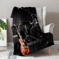 thumbnail image 4 of Music Guitar Gifts Blanket - Rock Musical Instruments Theme Throw for Guitar Players Women Men Music Enthusiast Band Singer Adult Kids Birthday Christmas Lightweight Blanket 50"x60", 4 of 6