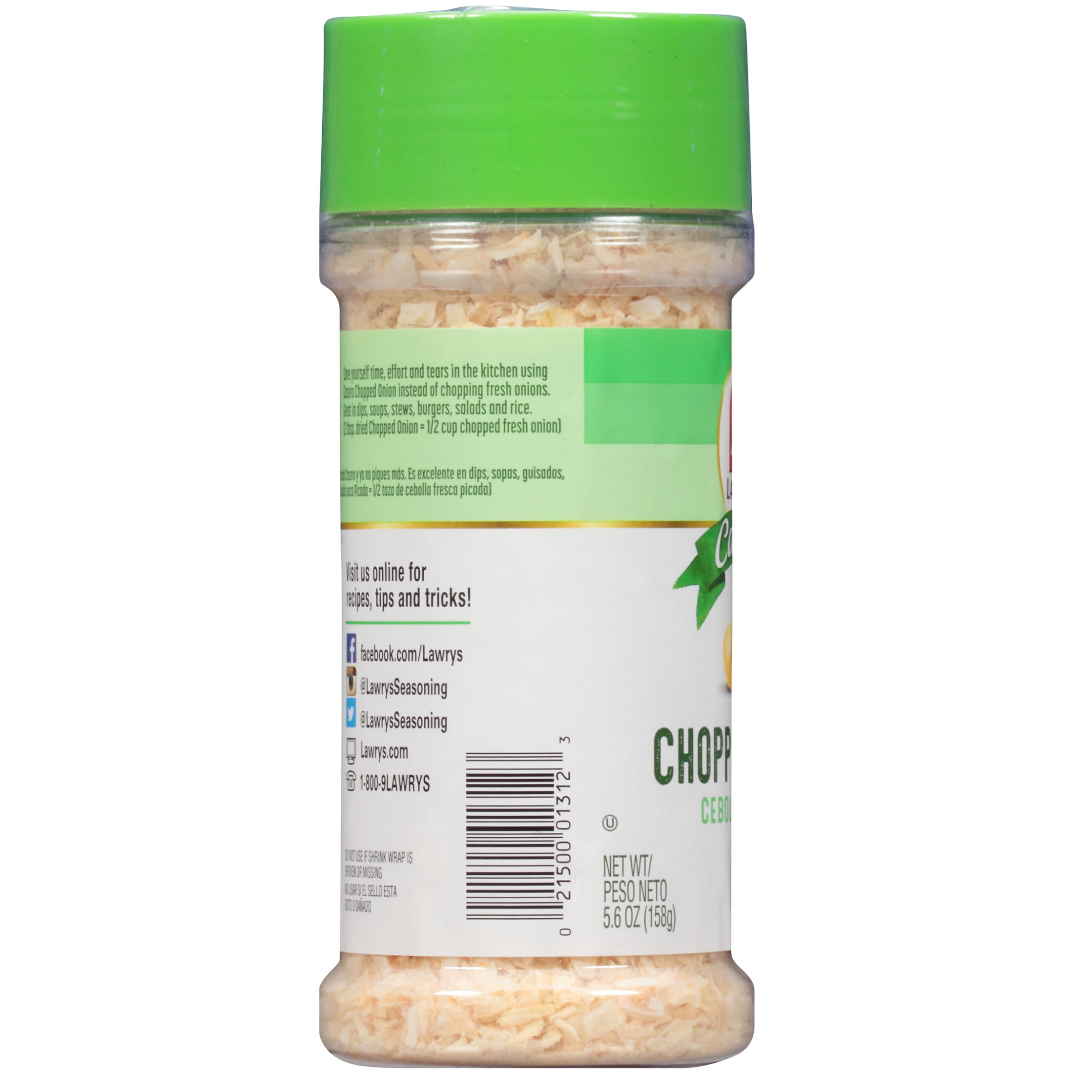 Lawry's Casero Kosher Chopped Onion, 5.6 oz Bottle