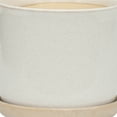thumbnail image 5 of Sagebrook Home Set Of 2 Ceramic 6/8" Planter With Saucer, Beige, Round, Ceramic, Contemporary, 8"H, Speckled, 5 of 8