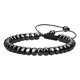thumbnail image 1 of Pulsera magnética de piedra biliar negra, piedra energética para la salud, pulsera tejida retro, 1 of 2