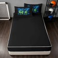 thumbnail image 4 of Manfei Cute Baseball Zipper Twin Comforter Sets with Fitted Sheet and 2 Pillowcases, Sport Number Six Seven Zipper Bedding Set, Black Blue Green, 4 of 7