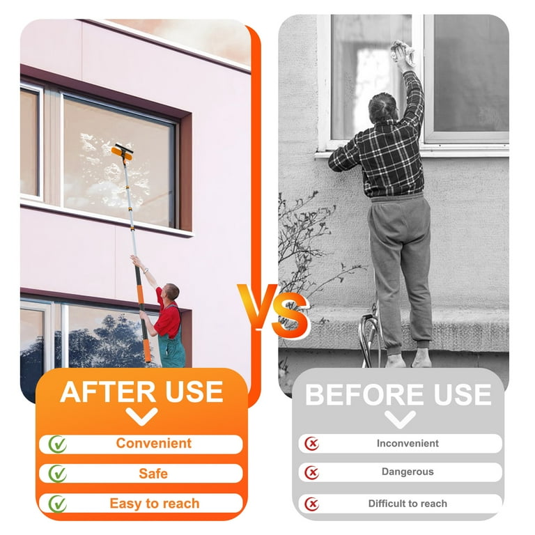 LAANPOLE Telescoping Pole, 5-20FT Aluminum Extension Pole(26FT Reach),  Multi-Purpose Paint Roller for Painting, Dusting and Cleaning - Walmart.com