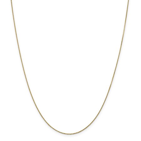 14k Yellow Gold .90mm Link Cable Chain Necklace 18 Inch Pendant Charm Round