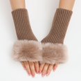 thumbnail image 5 of Ladies Warm Knit Fingerless Gloves Convertible Mittens Fashion Flowers One Size, 5 of 5