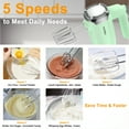thumbnail image 5 of VAVSEA Electric Hand Mixer with 32 Attachments, Includes 2 Whisk, 2 Dough Hooks, 2 Beater, Cake Decorating, 500W Handheld Mixer for kitchen, Baking, Blending, Green, 5 of 9