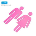 thumbnail image 3 of Uxcell Bathroom Sign Acrylic Restroom Men's and Women's Gender Sign for Bathroom Pink 1 Set, 3 of 6
