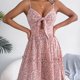 thumbnail image 1 of Vestir Bowknot Big Swing Dress Mujer Vestido floral Escote en V Sin mangas Playa (Rosa XL) Cgtredaw Para estrenar, 1 of 1